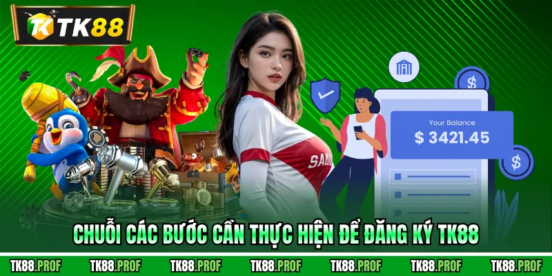 Chuỗi các bước cần thực hiện để đăng ký TK88